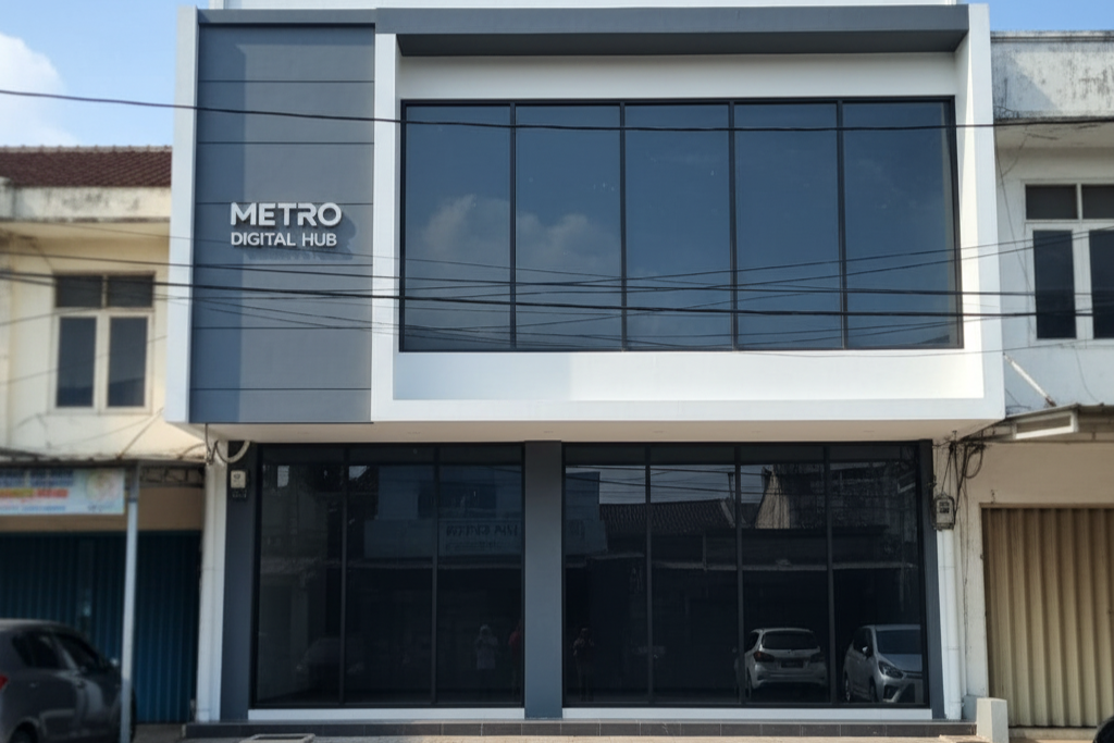 Desain Fasad Kantor di Metro, Lampung